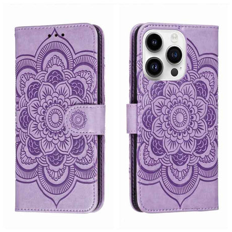 Sun Mandala Embossing Leather Phone Case