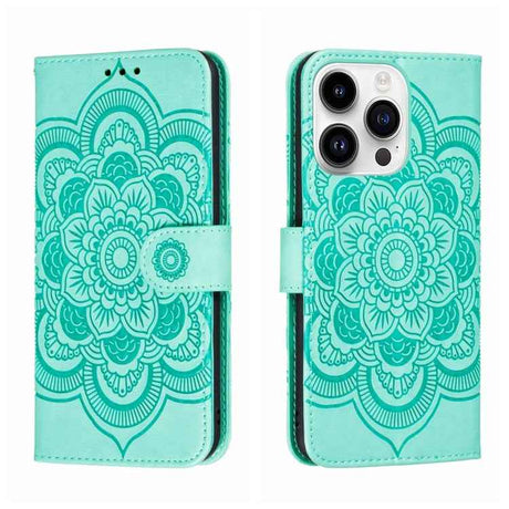 Sun Mandala Embossing Leather Phone Case