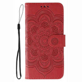 Sun Mandala Embossing Leather Phone Case