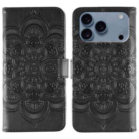 Sun Mandala Embossing Leather Phone Case