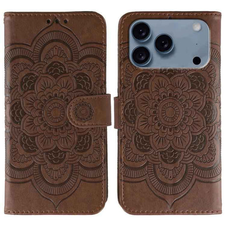 Sun Mandala Embossing Leather Phone Case
