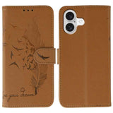 Feather Pattern Litchi Texture Leather Phone Case