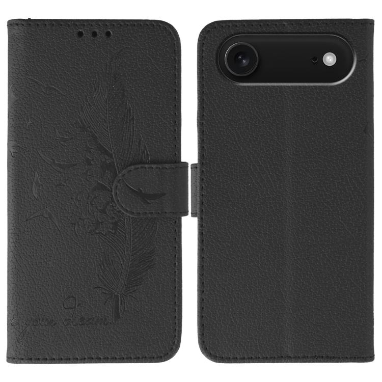 Feather Pattern Litchi Texture Leather Phone Case