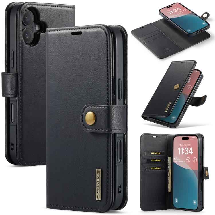 DG.MING Crazy Horse Texture Detachable Magnetic Leather Phone Case