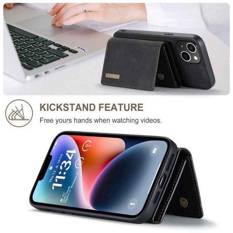 DG.MING M1 Series 3-Fold Multi Card Wallet Leather Phone Case