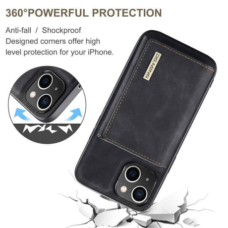 DG.MING M1 Series 3-Fold Multi Card Wallet Leather Phone Case
