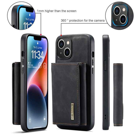 DG.MING M1 Series 3-Fold Multi Card Wallet Leather Phone Case