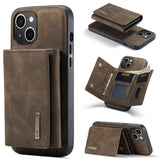 DG.MING M1 Series 3-Fold Multi Card Wallet Leather Phone Case