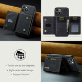 DG.MING M2 Series 3-Fold Card Bag Wallet Leather Phone Case