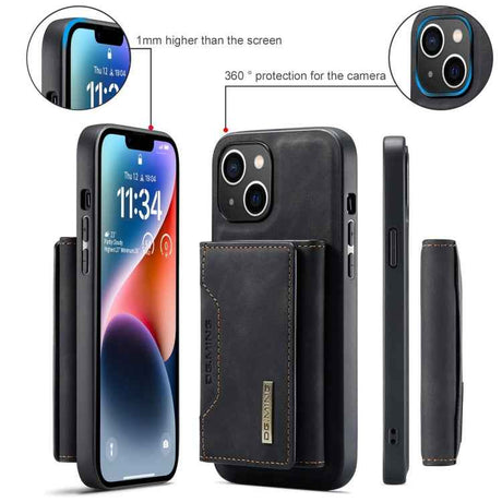 DG.MING M2 Series 3-Fold Card Bag Wallet Leather Phone Case