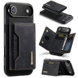 DG.MING M2 Series 3-Fold Card Bag Wallet Leather Phone Case