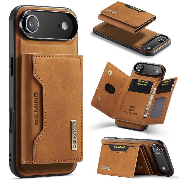 DG.MING M2 Series 3-Fold Card Bag Wallet Leather Phone Case