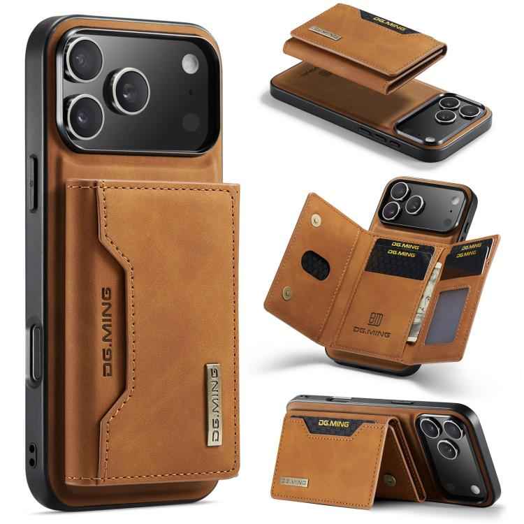 DG.MING M2 Series 3-Fold Card Bag Wallet Leather Phone Case