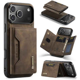 DG.MING M2 Series 3-Fold Card Bag Wallet Leather Phone Case