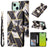 Marble Bronzing Stitching Leather Phone Case