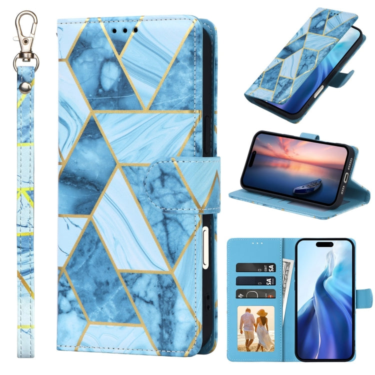 Marble Bronzing Stitching Leather Phone Case