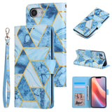 Marble Bronzing Stitching Leather Phone Case