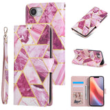 Marble Bronzing Stitching Leather Phone Case