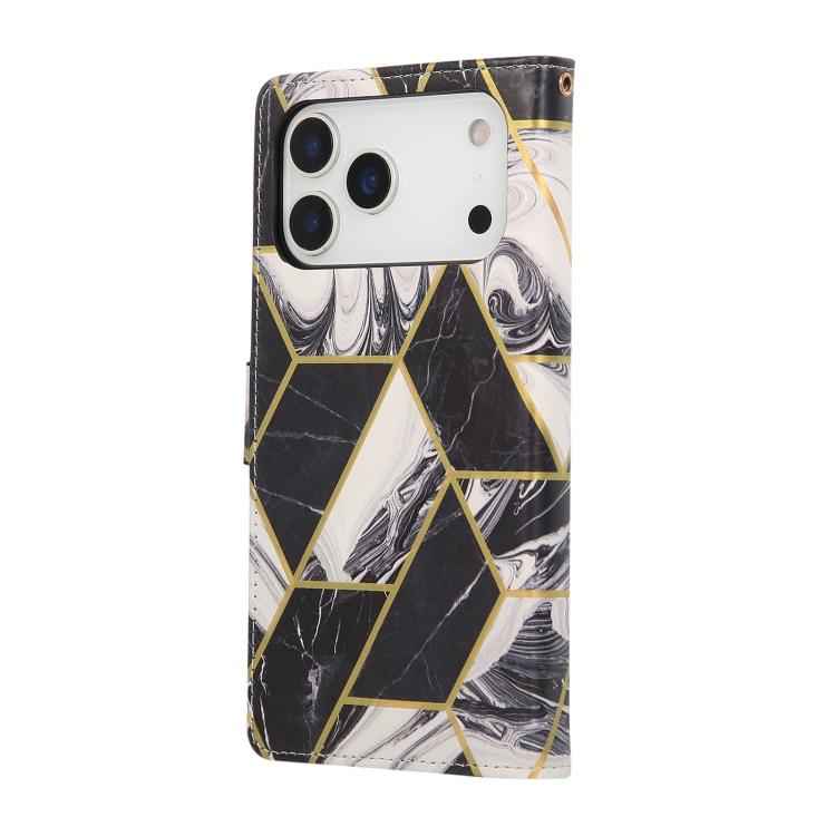 Marble Bronzing Stitching Leather Phone Case
