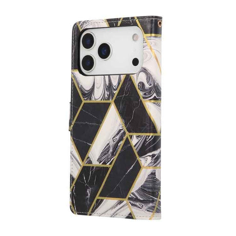 Marble Bronzing Stitching Leather Phone Case