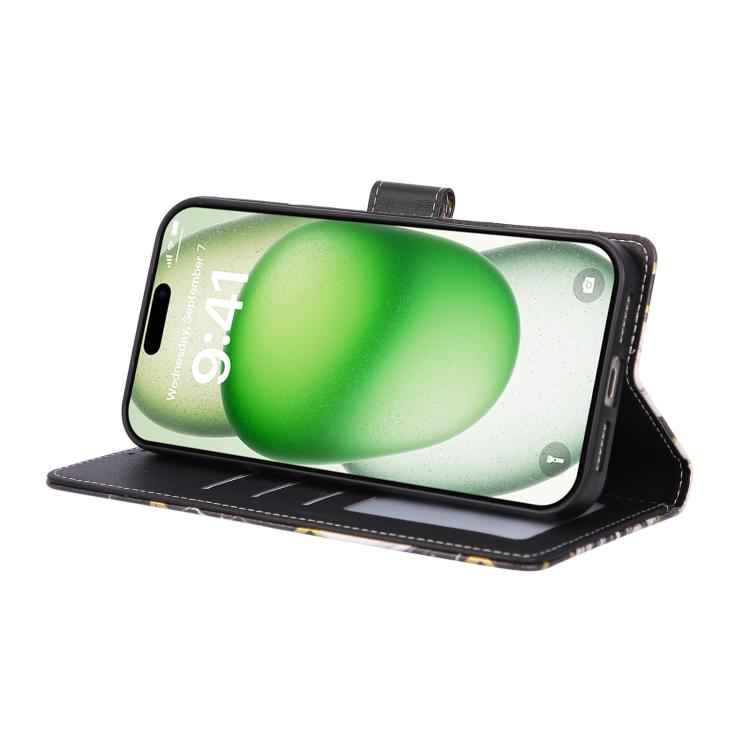 Marble Bronzing Stitching Leather Phone Case