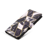 Marble Bronzing Stitching Leather Phone Case