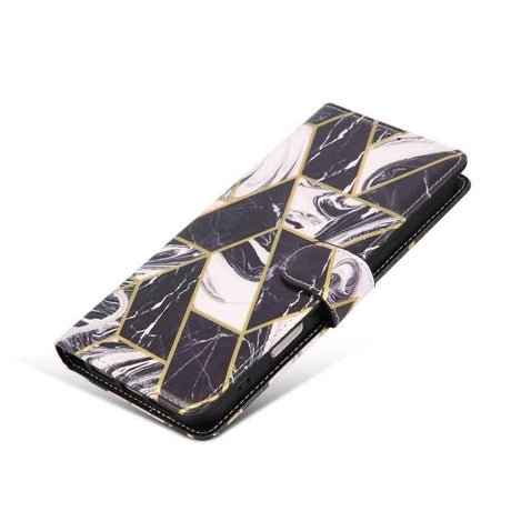 Marble Bronzing Stitching Leather Phone Case