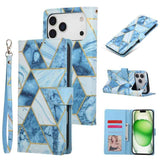 Marble Bronzing Stitching Leather Phone Case