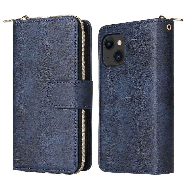 9 Card Slots Zipper Wallet Bag Leather Phone Case