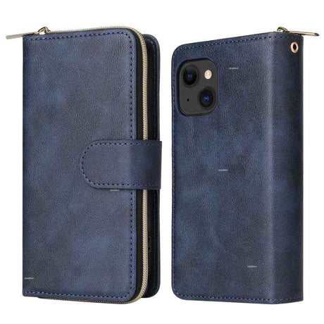 9 Card Slots Zipper Wallet Bag Leather Phone Case