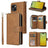 9 Card Slots Zipper Wallet Bag Leather Phone Case