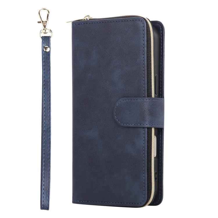 9 Card Slots Zipper Wallet Bag Leather Phone Case