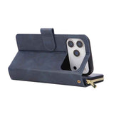 9 Card Slots Zipper Wallet Bag Leather Phone Case