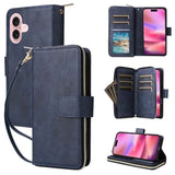 9 Card Slots Zipper Wallet Bag Leather Phone Case