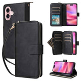 9 Card Slots Zipper Wallet Bag Leather Phone Case