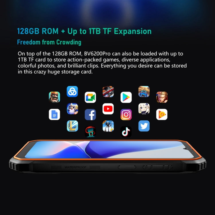 Blackview BV6200 Pro, IP68/IP69K/MIL-STD-810H, 6.56 inch Android 14 MediaTek Helio P35 Octa Core, Network: 4G, OTG, NFC, 4GB+128GB, 6GB+128GB