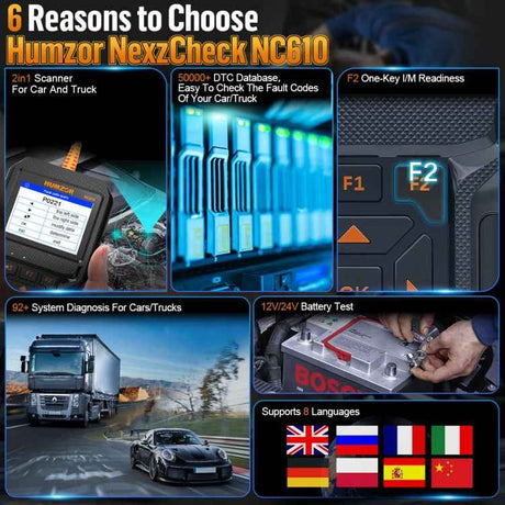 HUMZOR NexzCheck NC610 Car / Truck Code Reader OBD2 Diagnostic Scan Tool