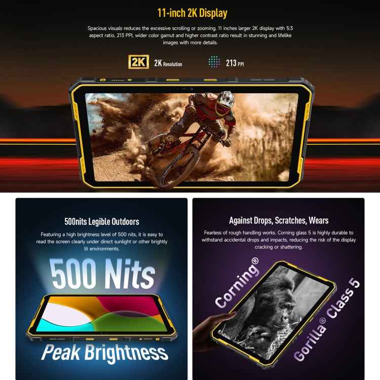 Ulefone Armor Pad 2 Rugged Tablet PC, 16GB+256GB 11 inch Android 13 MediaTek Helio G99 Octa Core 4G Network