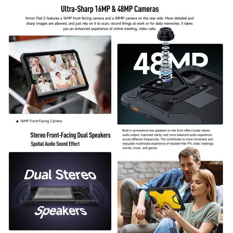 Ulefone Armor Pad 2 Rugged Tablet PC, 16GB+256GB 11 inch Android 13 MediaTek Helio G99 Octa Core 4G Network