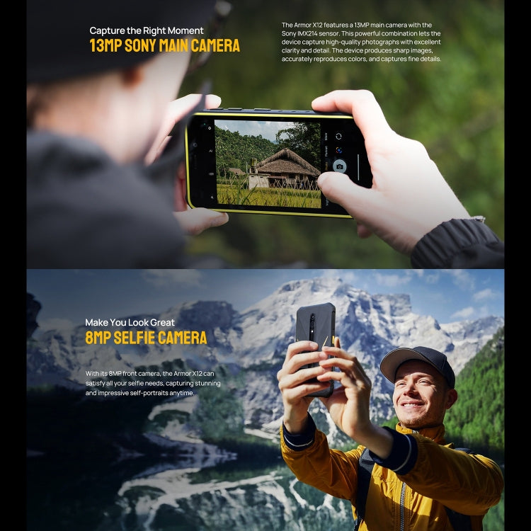 Ulefone Armor X12, Rugged Phone, Face Unlock, 5.45 inch Android 13 Go MediaTek Helio A22 Quad Core
