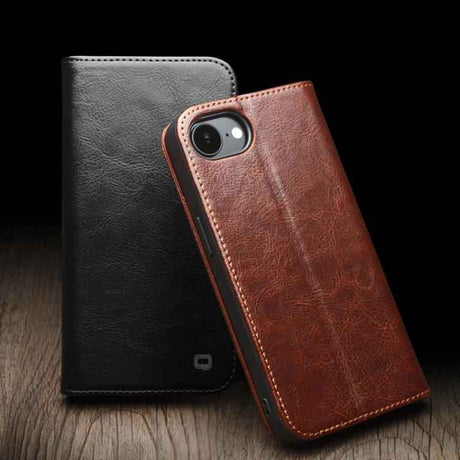 QIALINO Classic Genuine Leather Phone Case, For iPhone 16e / iPhone 17 Pro Max