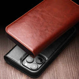 QIALINO Classic Genuine Leather Phone Case, For iPhone 15