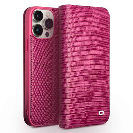 QIALINO Little Crocodile Texture Genuine Leather Phone Case