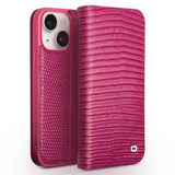 QIALINO Little Crocodile Texture Genuine Leather Phone Case