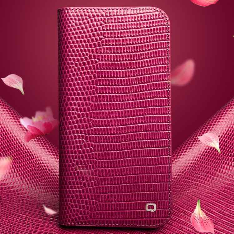 QIALINO Little Crocodile Texture Genuine Leather Phone Case