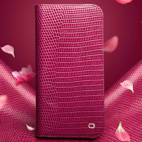 QIALINO Little Crocodile Texture Genuine Leather Phone Case