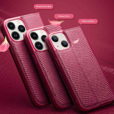 QIALINO Little Crocodile Texture Genuine Leather Phone Case