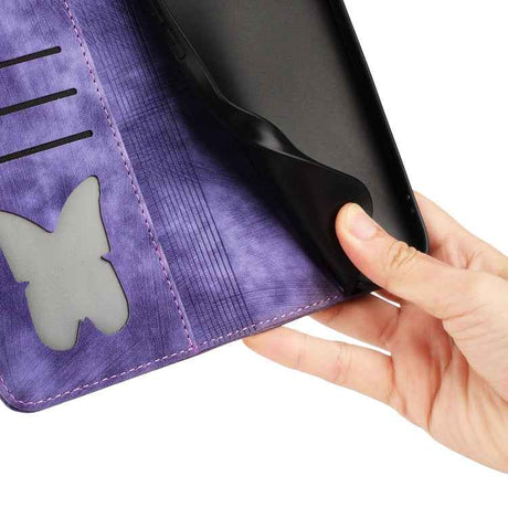 Butterfly Cat Embossing Flip Leather Phone Case