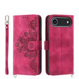 Skin-feel Flowers Embossed Wallet Leather Phone Case