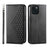 Cubic Grid Calf Texture Magnetic Leather Phone Case